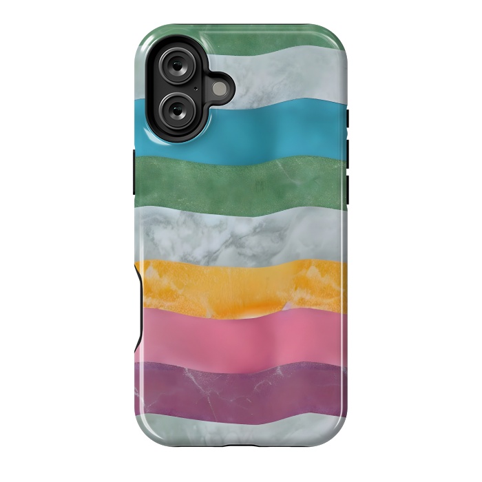 iPhone 16 Plus StrongFit Colorful marble Waves  by Winston