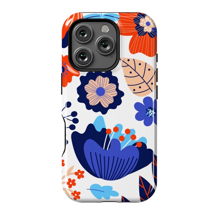 iPhone 16 Pro StrongFit Blue Flowers by ArtsCase