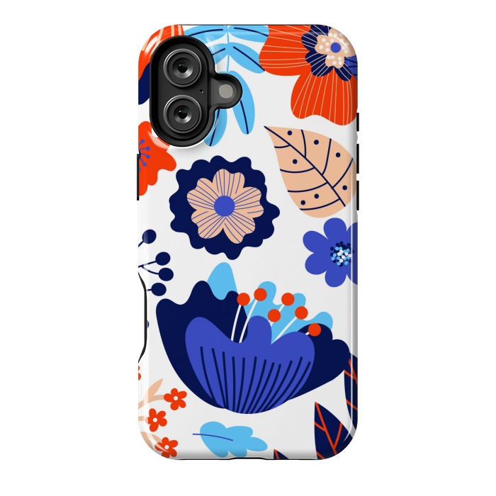 iPhone 16 Plus StrongFit Blue Flowers by ArtsCase