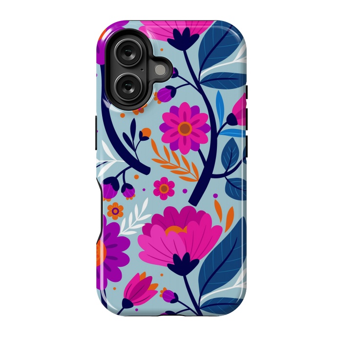 iPhone 16 StrongFit Colorful Exotic Floral Pattern by ArtsCase