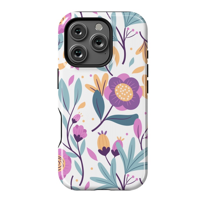 iPhone 16 Pro StrongFit Purple Floral Pattern 0 by ArtsCase