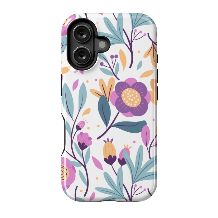 iPhone 16 StrongFit Purple Floral Pattern 0 by ArtsCase