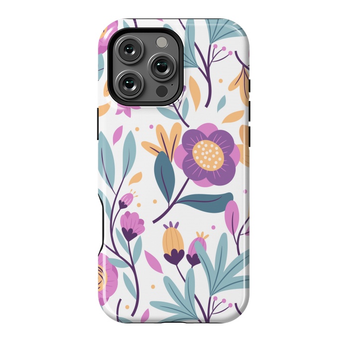 iPhone 16 Pro Max StrongFit Purple Floral Pattern 0 by ArtsCase