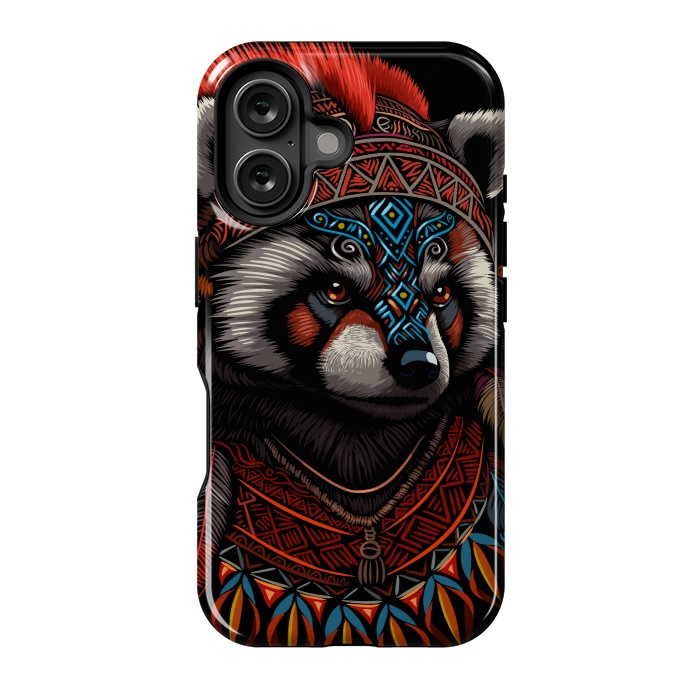 iPhone 16 StrongFit Red panda Indian Chief by Alberto