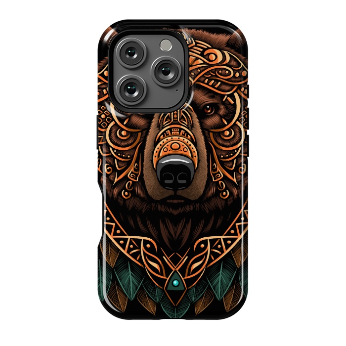 iPhone 16 Pro StrongFit Bear grizzly tribal chief by Alberto