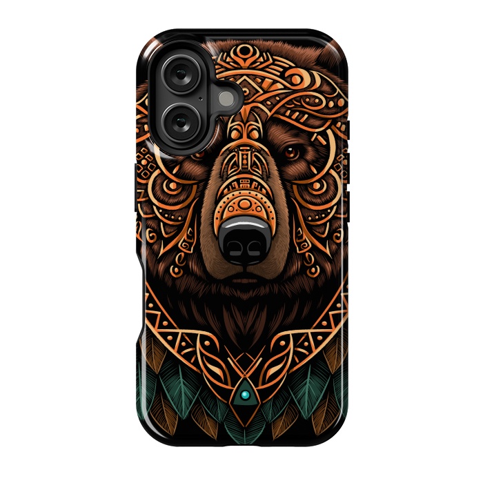 iPhone 16 StrongFit Bear grizzly tribal chief by Alberto