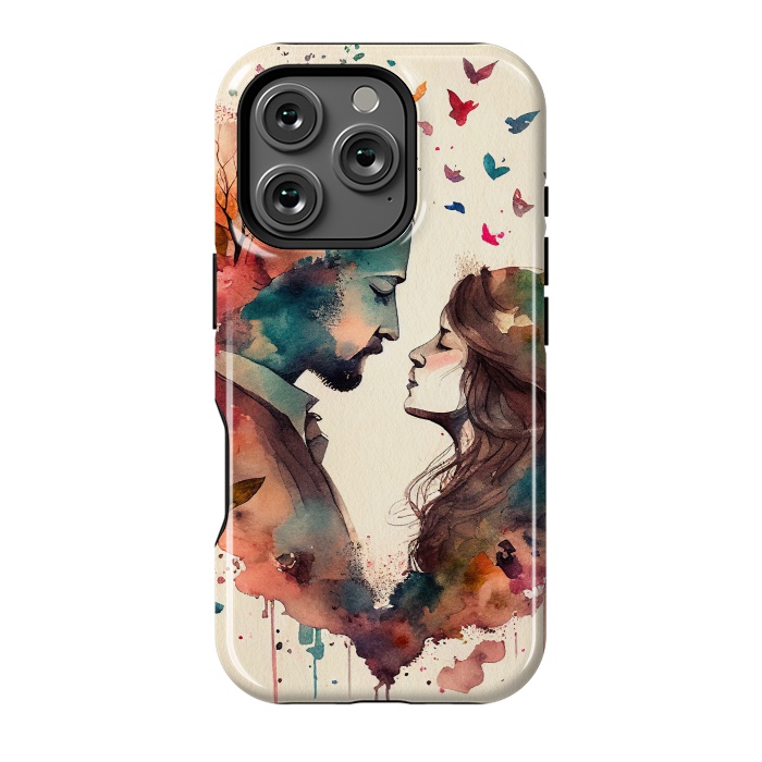 iPhone 16 Pro StrongFit Whimsical Love in Watercolor by Texnotropio