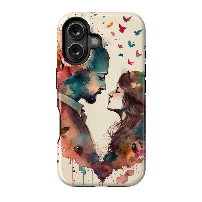 iPhone 16 StrongFit Whimsical Love in Watercolor by Texnotropio