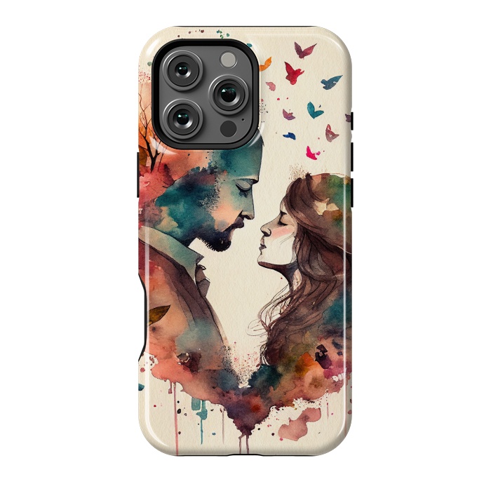 iPhone 16 Pro Max StrongFit Whimsical Love in Watercolor by Texnotropio