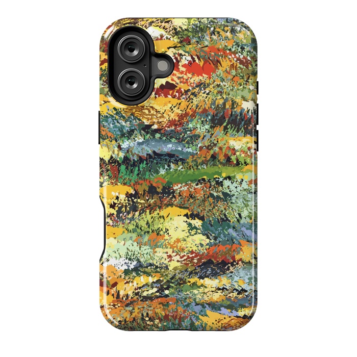 iPhone 16 Plus StrongFit Autumn Forest, Nature Jungle Painting, Botanical Plants Abstract Illustration, Contemporary Modern Boho by Uma Prabhakar Gokhale