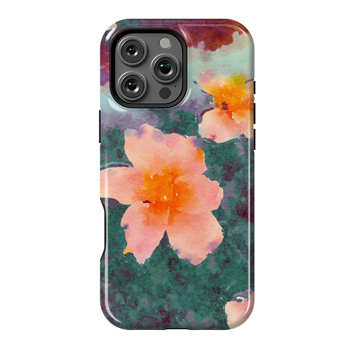 iPhone 16 Pro Max StrongFit Floating In Love, Watercolor Lotus Pond Botanical Lake, Forest Jungle Floral Painting by Uma Prabhakar Gokhale