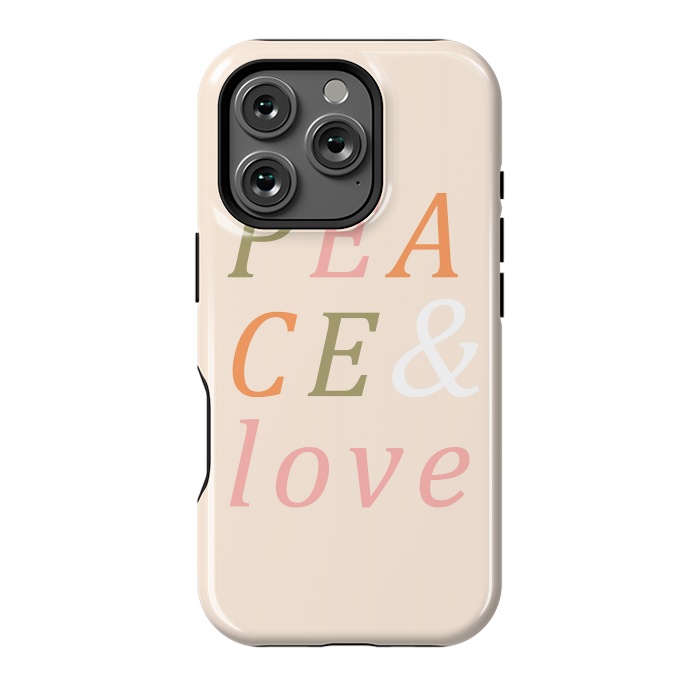 iPhone 16 Pro StrongFit Peace & Love Typography by ArtPrInk