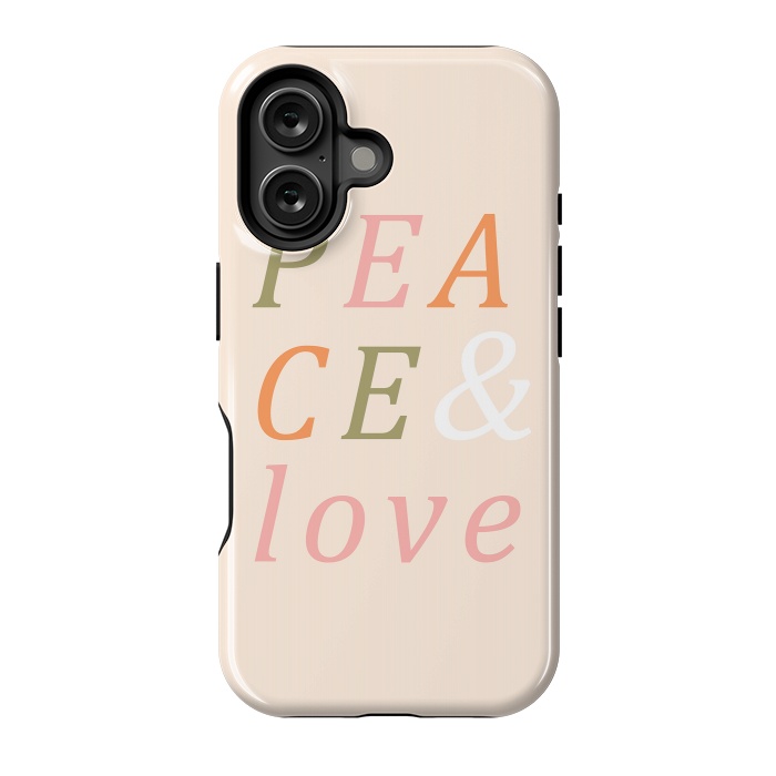 iPhone 16 StrongFit Peace & Love Typography by ArtPrInk