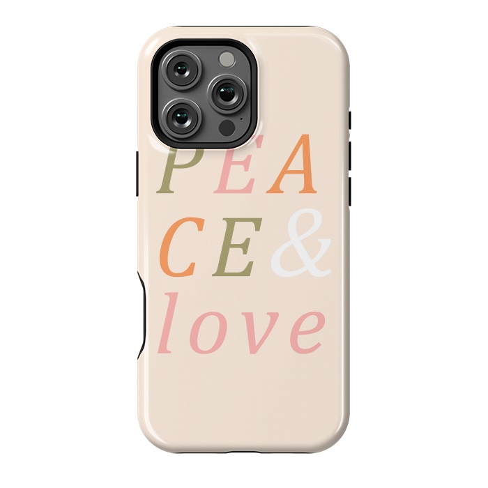 iPhone 16 Pro Max StrongFit Peace & Love Typography by ArtPrInk