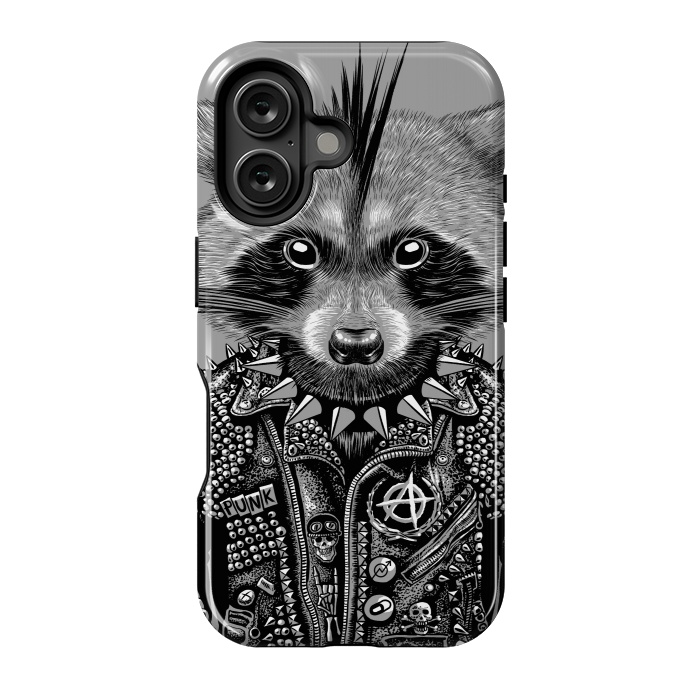 iPhone 16 StrongFit Punk raccoon by Alberto