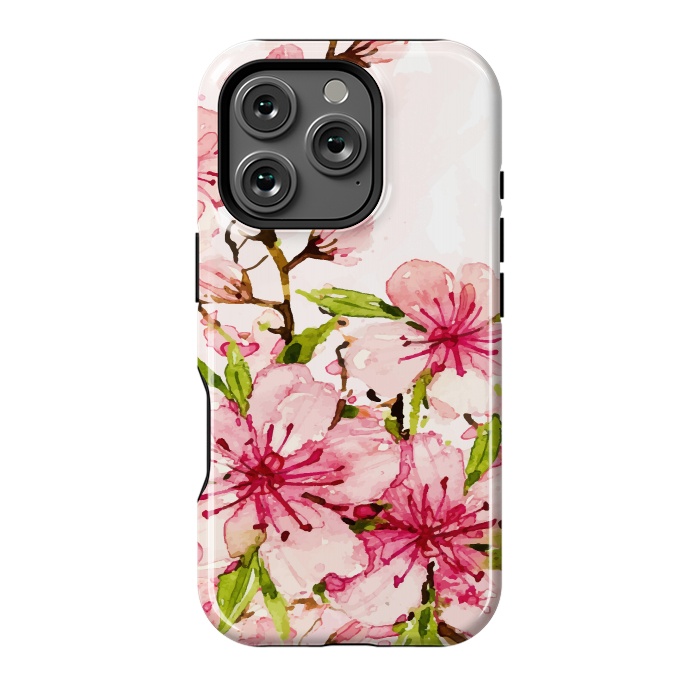 iPhone 16 Pro StrongFit Watercolor Spring Flowers by Bledi