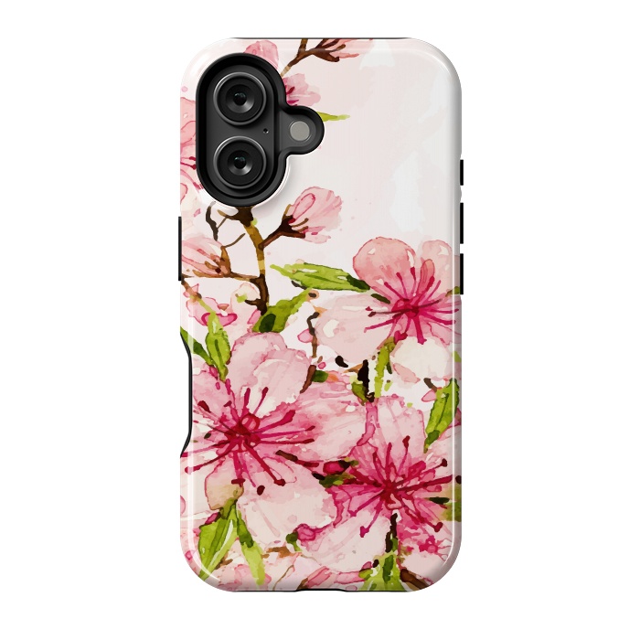 iPhone 16 StrongFit Watercolor Spring Flowers by Bledi