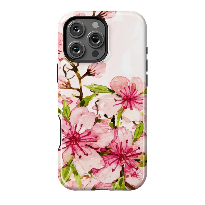 iPhone 16 Pro Max StrongFit Watercolor Spring Flowers by Bledi