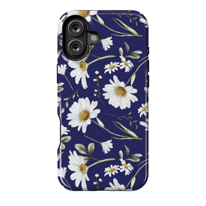 iPhone 16 Plus StrongFit White Watercolor Flowers 2 by Bledi