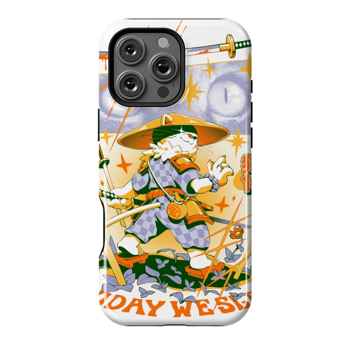 iPhone 16 Pro Max StrongFit Samurai Cat by Ilustrata