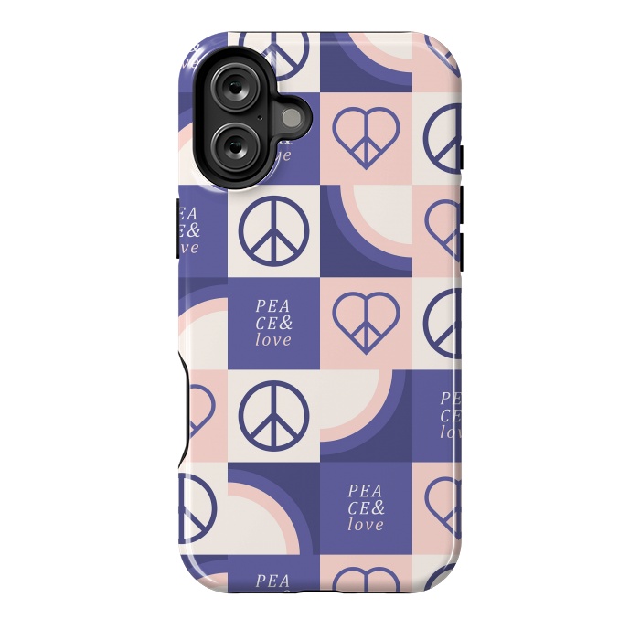 iPhone 16 Plus StrongFit Peace & Love Pattern by ArtPrInk