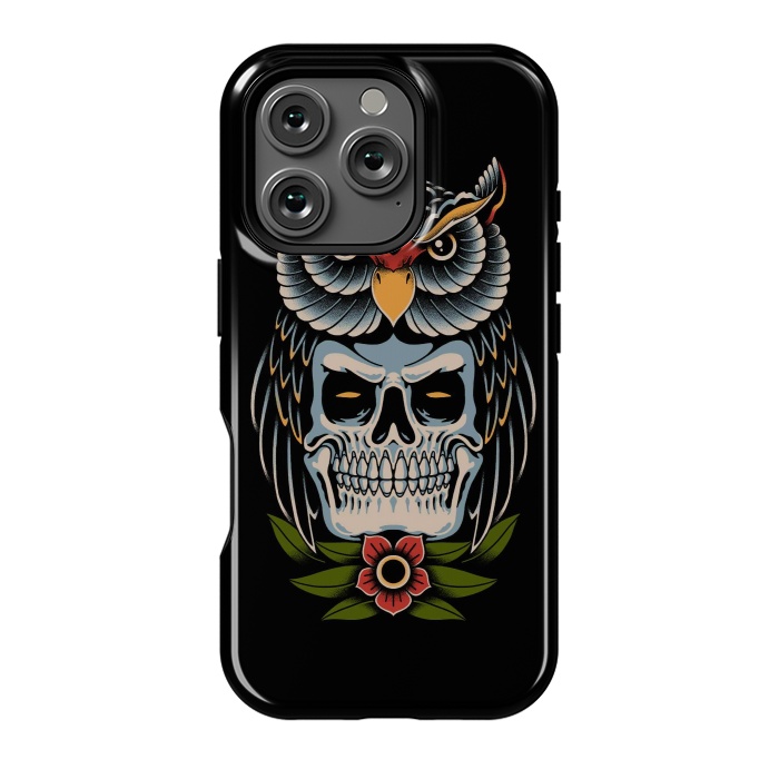 iPhone 16 Pro StrongFit Owl Skull by Afif Quilimo