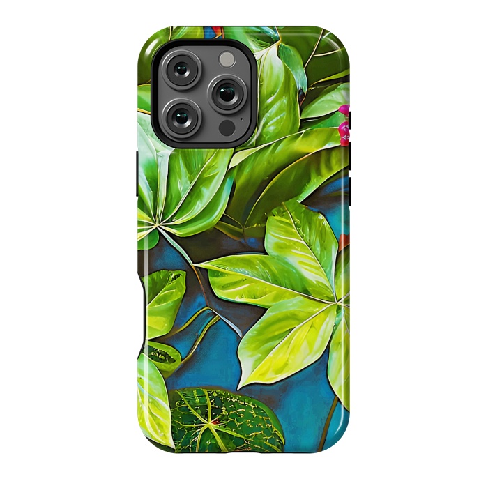 iPhone 16 Pro Max StrongFit Bloom Like Never Before, Botanical Nature Jungle Plants, Bohemian Floral Blossom Forest Painting by Uma Prabhakar Gokhale