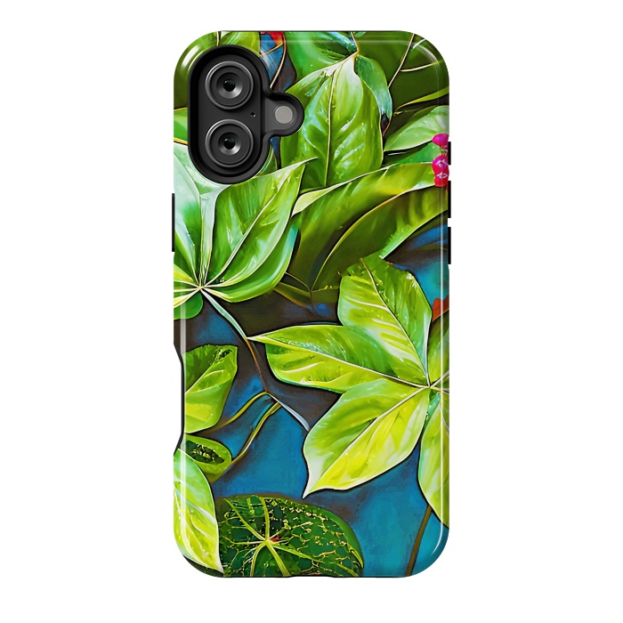 iPhone 16 Plus StrongFit Bloom Like Never Before, Botanical Nature Jungle Plants, Bohemian Floral Blossom Forest Painting by Uma Prabhakar Gokhale