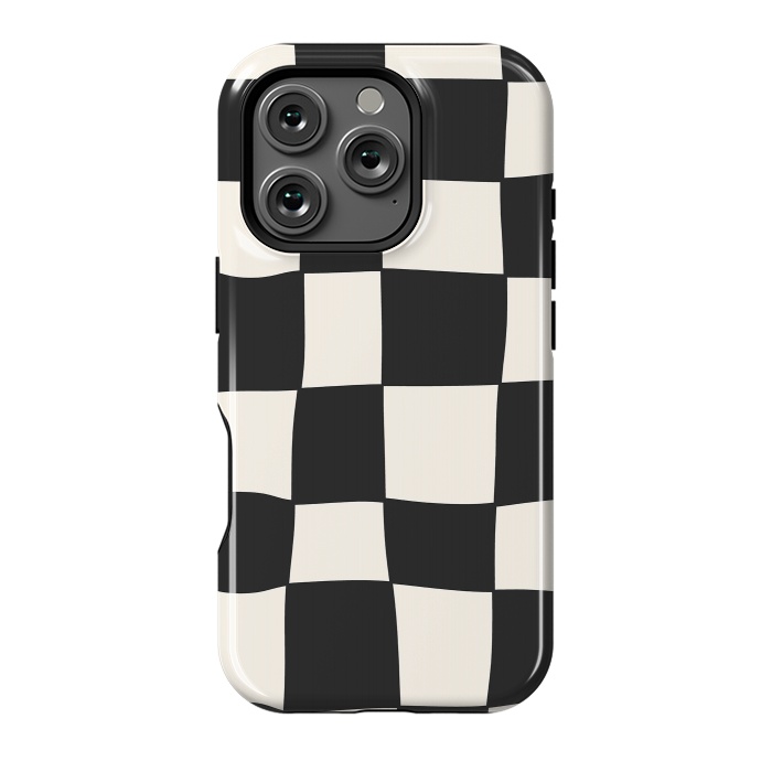 iPhone 16 Pro StrongFit Liquid Grid Black White by ArtPrInk