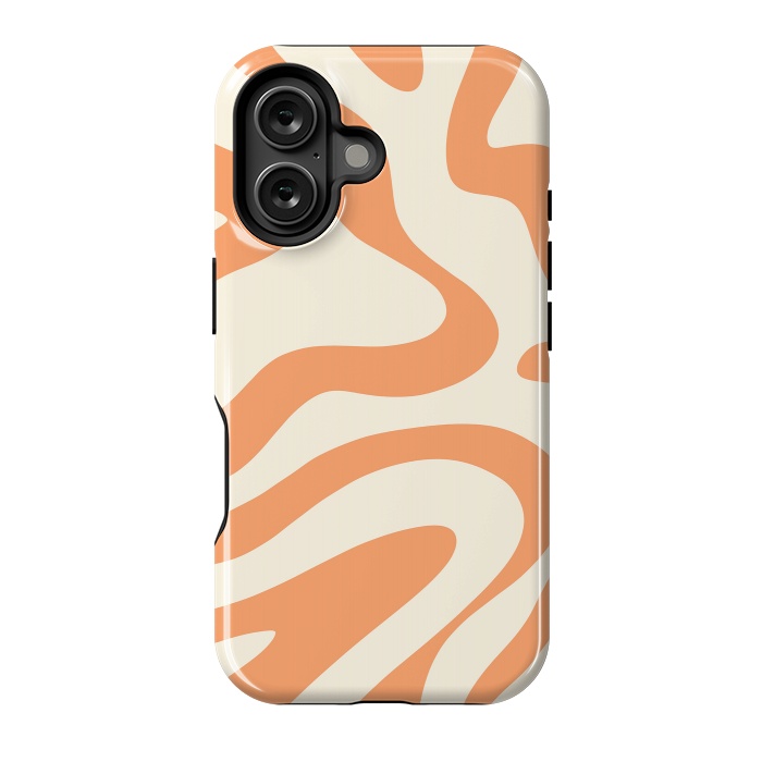 iPhone 16 StrongFit Liquid Retro Groovy Orange by ArtPrInk