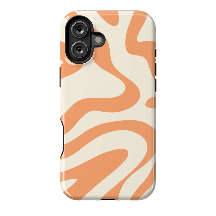 iPhone 16 Plus StrongFit Liquid Retro Groovy Orange by ArtPrInk