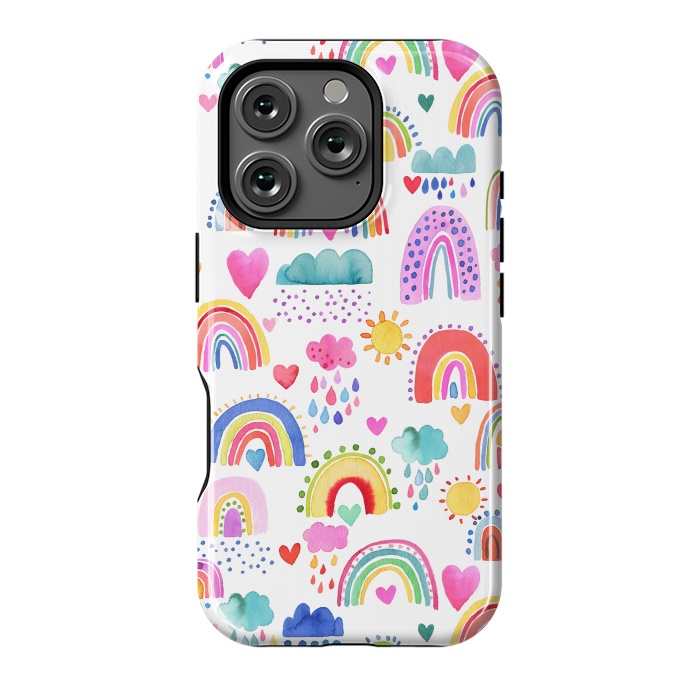 iPhone 16 Pro StrongFit Lovely Colorful Rainbows by Ninola Design