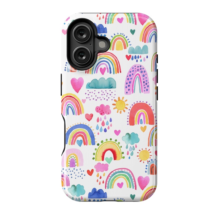 iPhone 16 StrongFit Lovely Colorful Rainbows by Ninola Design