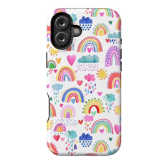 iPhone 16 Plus StrongFit Lovely Colorful Rainbows by Ninola Design