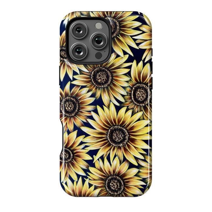 iPhone 16 Pro Max StrongFit Sunflowers by Denise Cassidy Wood