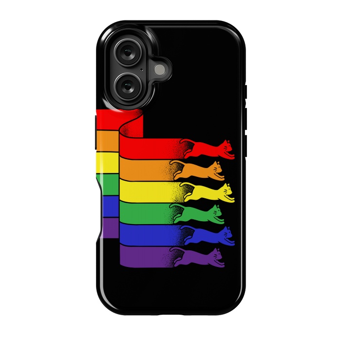 iPhone 16 StrongFit Cats Rainbow flag by Coffee Man