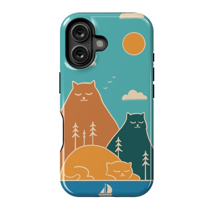 iPhone 16 StrongFit Cats mountains nature by Coffee Man