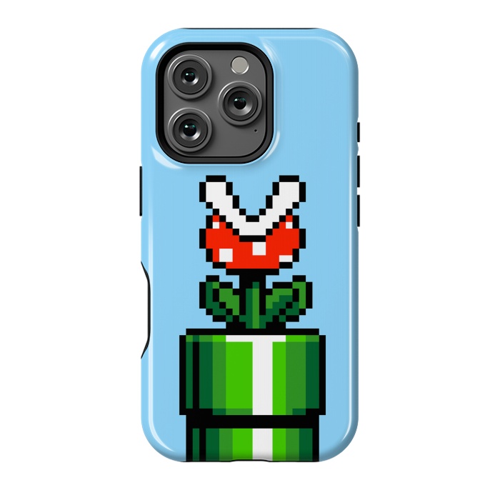 iPhone 16 Pro StrongFit Carnivorous Plant Pixel Art by Mitxel Gonzalez