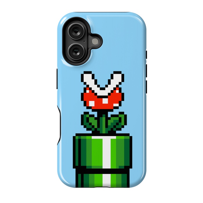 iPhone 16 StrongFit Carnivorous Plant Pixel Art by Mitxel Gonzalez