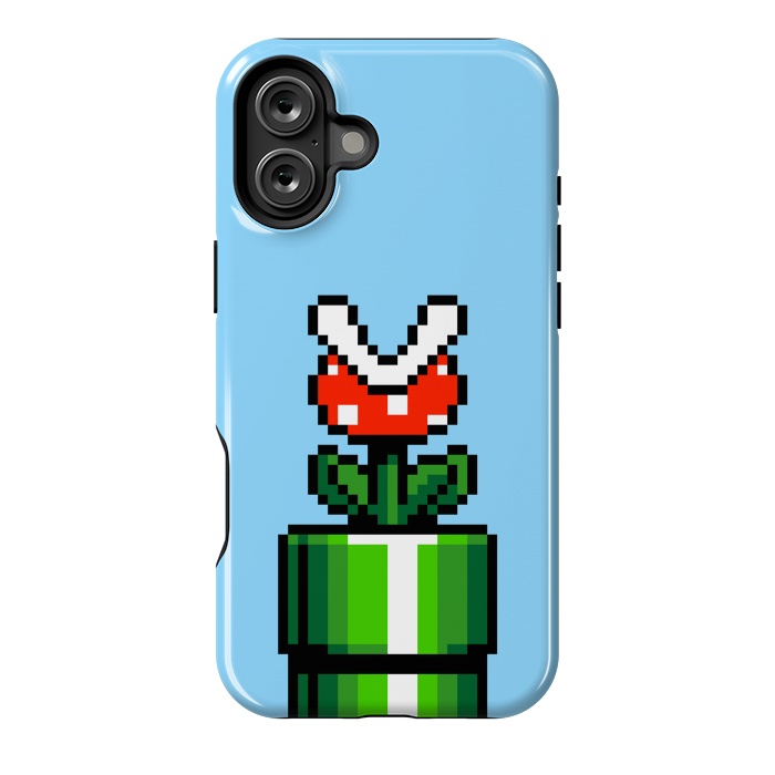 iPhone 16 Plus StrongFit Carnivorous Plant Pixel Art by Mitxel Gonzalez