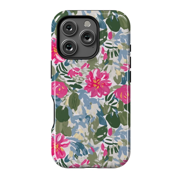 iPhone 16 Pro StrongFit Pink magenta floral  by Josie