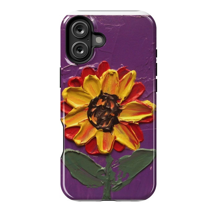 iPhone 16 Plus StrongFit Sunflower acrylic painting by ArtKingdom7