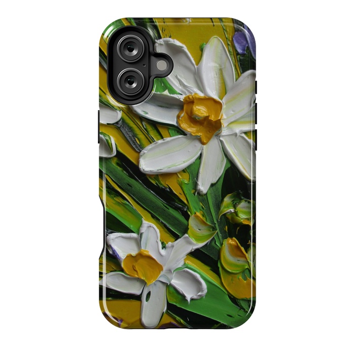 iPhone 16 Plus StrongFit Impasto flowers oil art original by ArtKingdom7