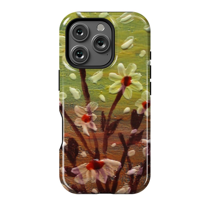 iPhone 16 Pro StrongFit Daisies stained glass art original acrylic by ArtKingdom7