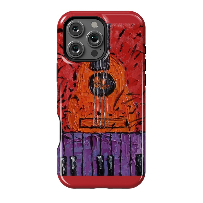 iPhone 16 Pro Max StrongFit Guitar oil painting,  palette knife art by ArtKingdom7