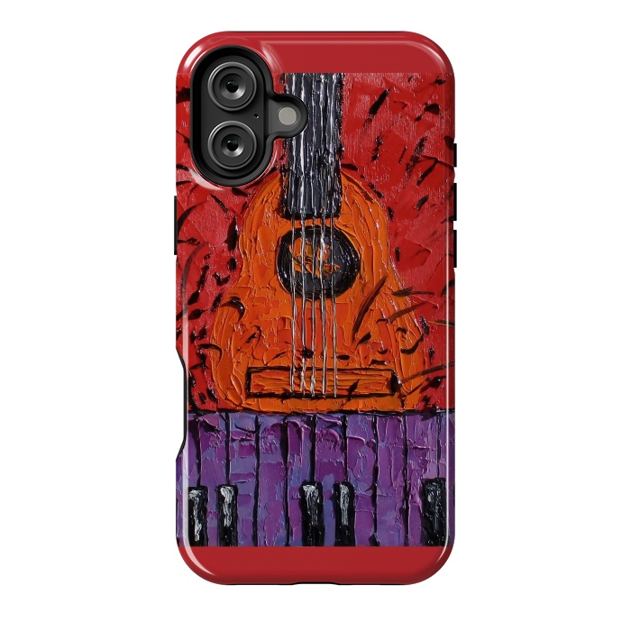 iPhone 16 Plus StrongFit Guitar oil painting,  palette knife art by ArtKingdom7