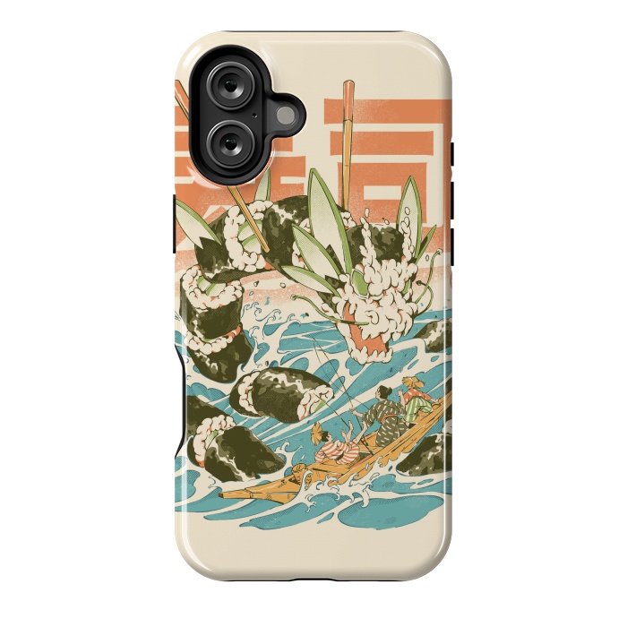 iPhone 16 Plus StrongFit Cucumber Sushi Dragon by Ilustrata