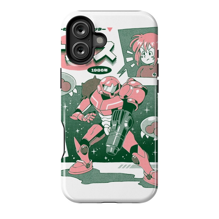 iPhone 16 Plus StrongFit Bounty Hunter From Space - White by Ilustrata