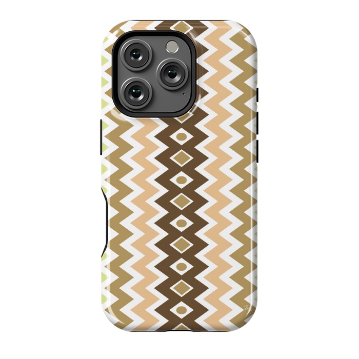 iPhone 16 Pro StrongFit Beige Chevron Love by Martina