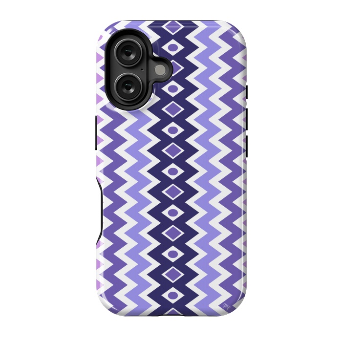 iPhone 16 StrongFit Purple Chevron by Martina